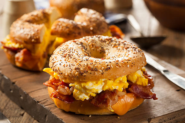 Bacon and egg on a bagel