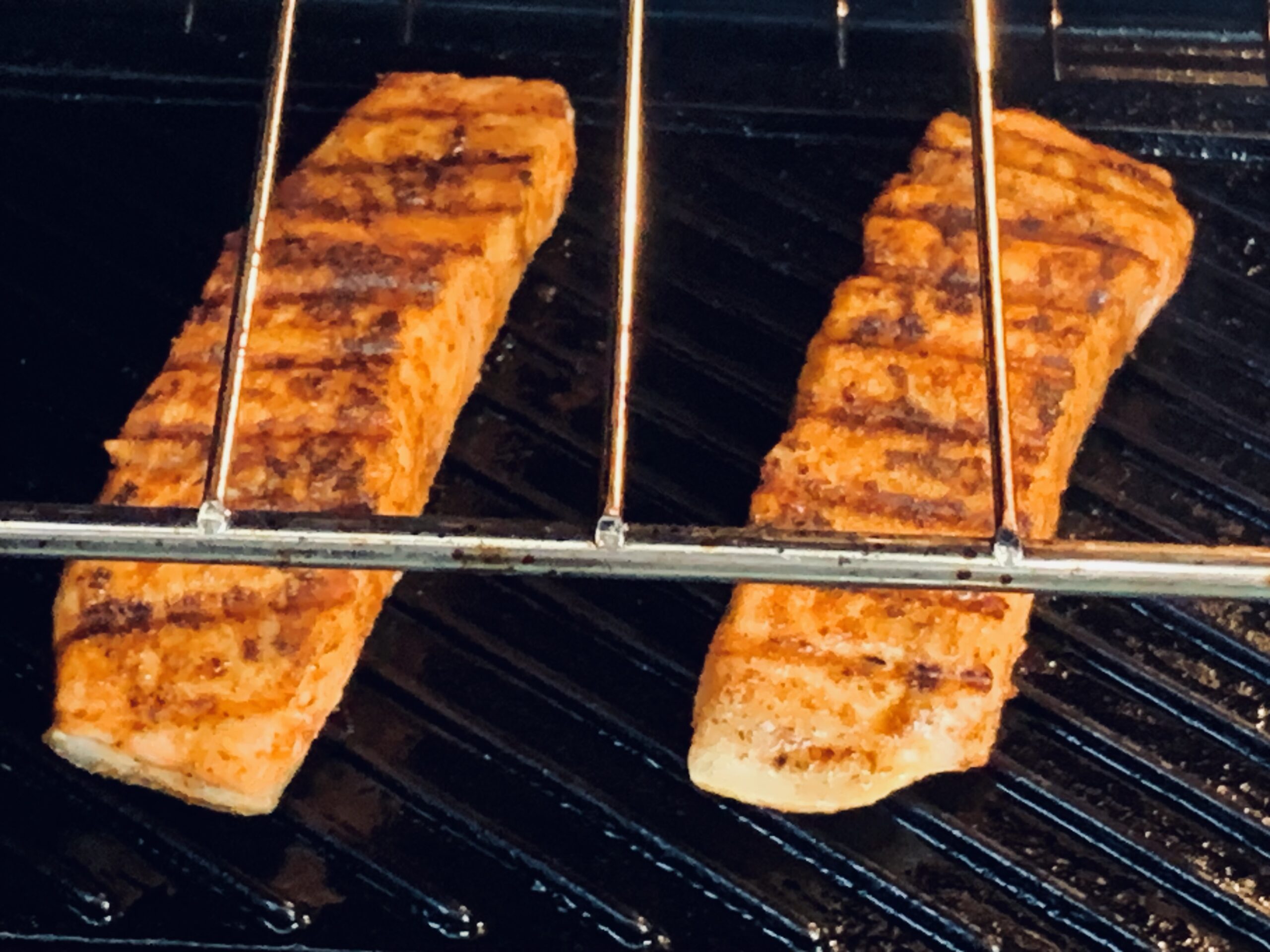 salmon on grill