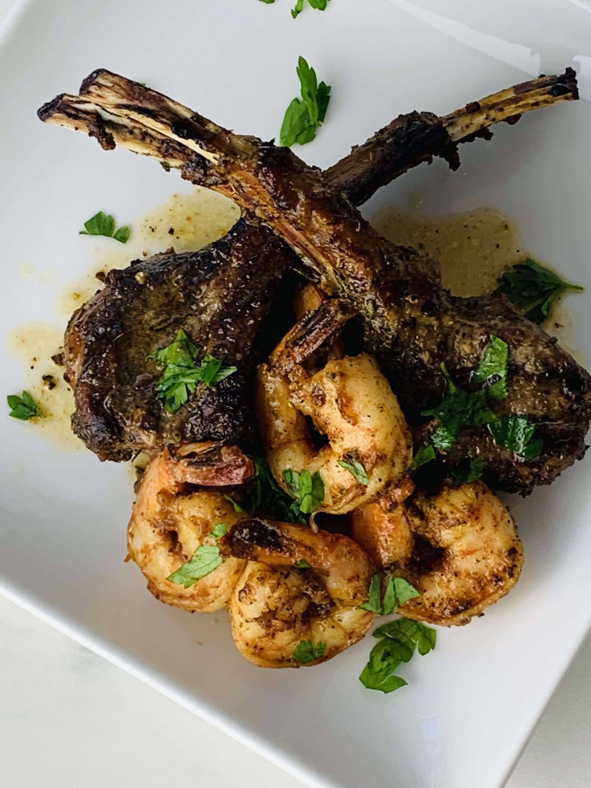 GRILLED LAMB CHOP WITH SHRIMP