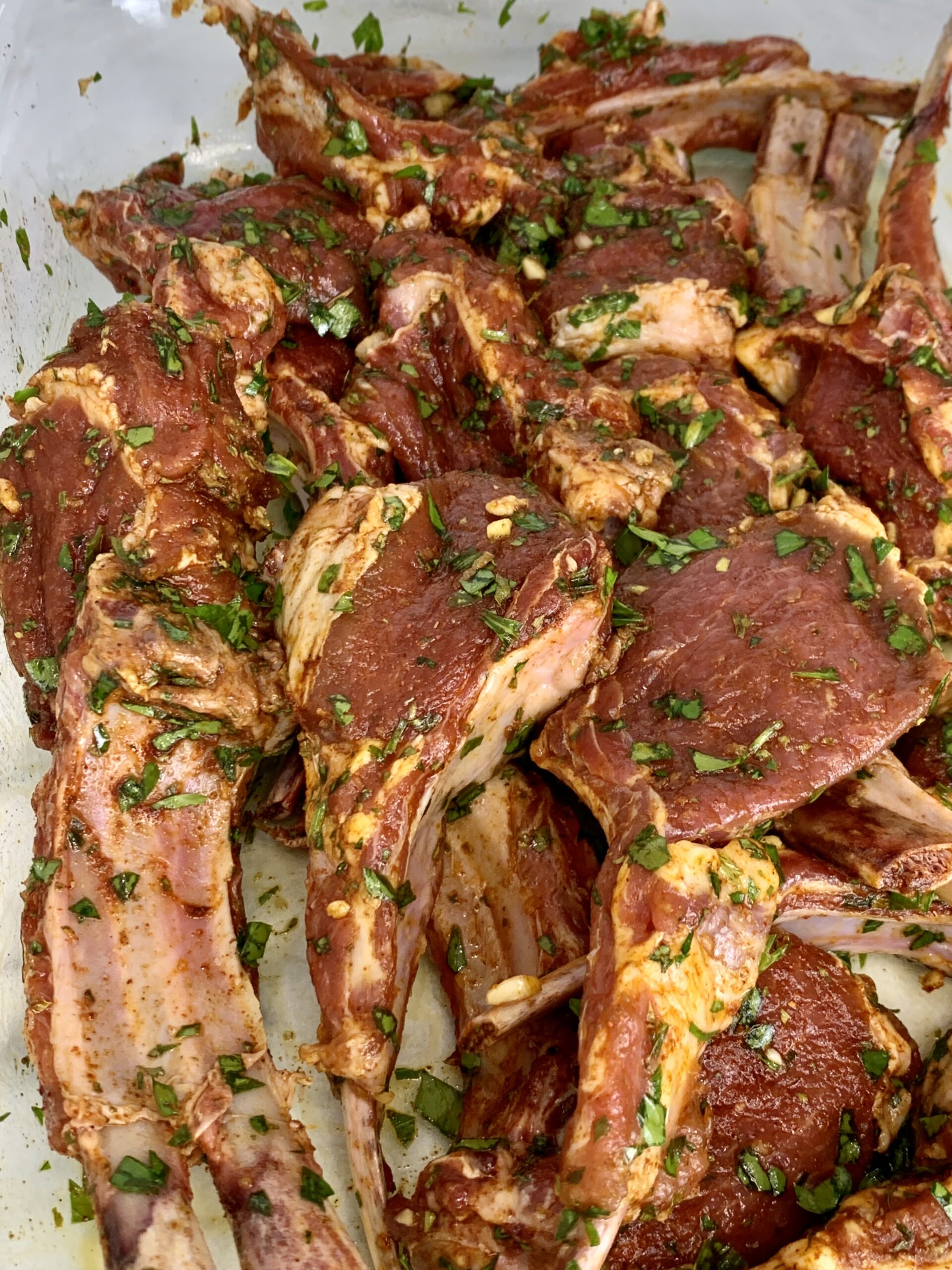 uncooked lamb chops